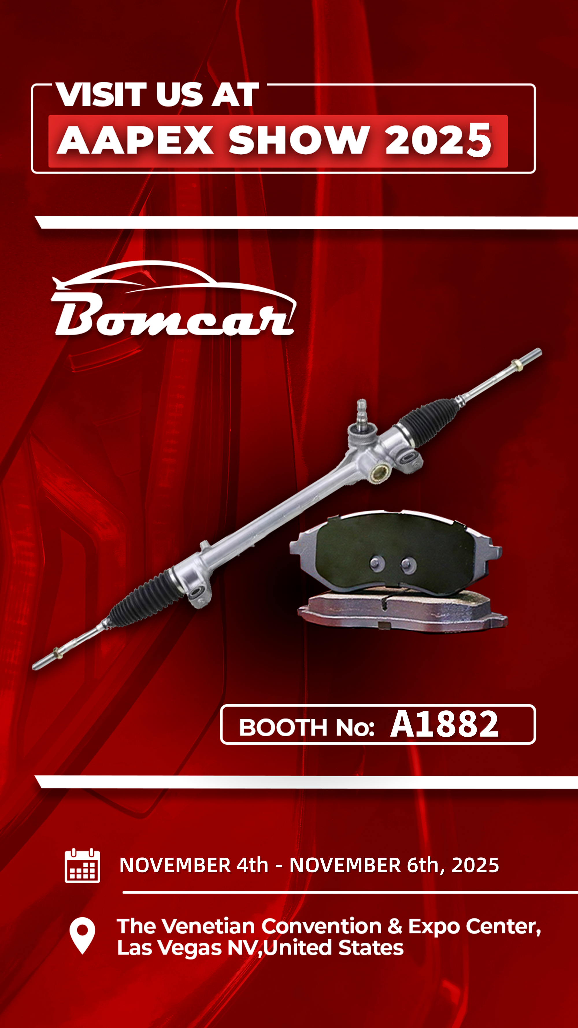 Which booth can you find BOMCAR at AAPEX?